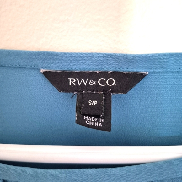 RW & Co Teal Lace Detail Longsleeved Blouse – Size Small - Picture 4 of 5